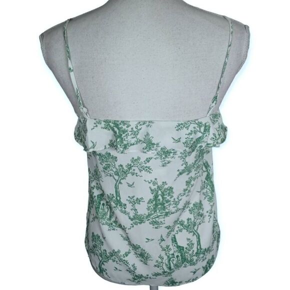 H&M GREEN & WHITE RUFFLE CAMI SZ.2 NWT - Picture 3 of 8